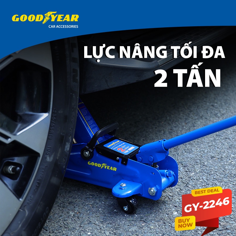 Kích Cá Sấu 2 Tấn Con Đội Nâng Vật Nặng Kích Gầm Ô Tô GOODYEAR GY-2246 Có Thể Nâng Được Các Dòng Xe Có Trọng Lượng 2T