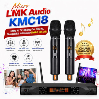 Micro Không Dây KMC18, Chống Hú Tốt Độ Nhạy Cao, Bắt Sóng Xa, Chống Hú Rít, Hát Karaoke Gia Đình Sân Khấu, Hát Nhẹ Hay