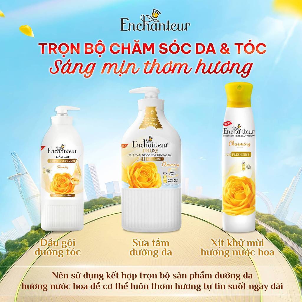 [TẶNG LĂN 40ML] Xịt khử mùi Enchanteur khô thoáng 72 giờ cảm giác tươi mát sảng khoái lâu dài 150ml (quà mùi ngẫu nhên)