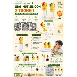Đầu Ống Hút Gắn Chai Nước Cho Bé, Silicone Mềm, Chống Sặc, Dùng Cho Chai Phổ Thông, Tiện Lợi