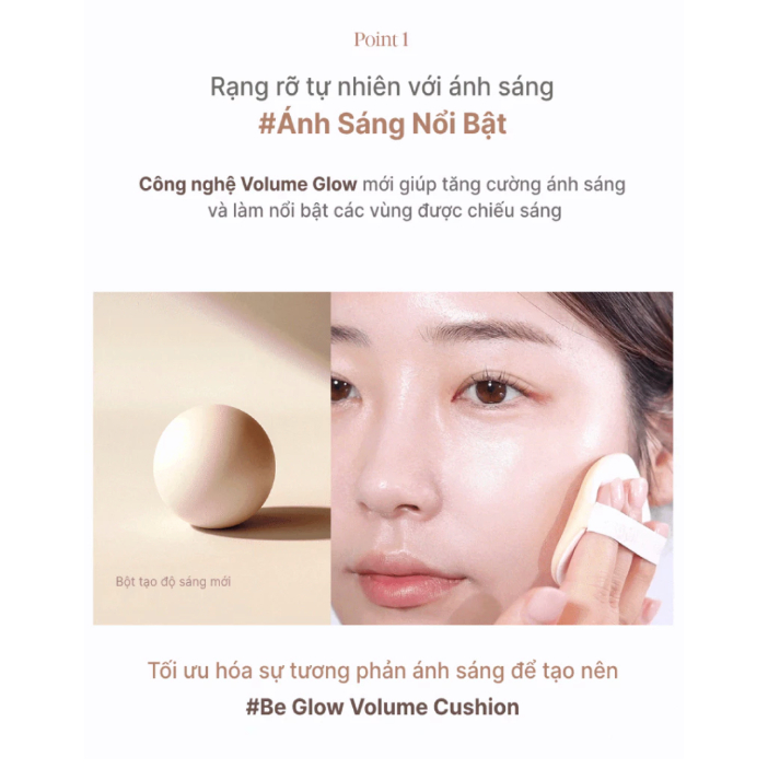 Phấn Nước Bắt Sáng Espoir Be Glow Volume Cushion SPF42 PA+++
