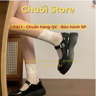 Giày lolita nữ da PU tổng hợp dệt vải đế cao su nữ tính dịu dàng thanh lịch nhẹ nhàng