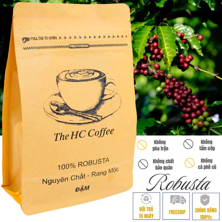 Cà Phê Robusta Đắk Lắk Rang Mộc – Đậm Đà – Bột Nguyên Chất 100%, 250gram