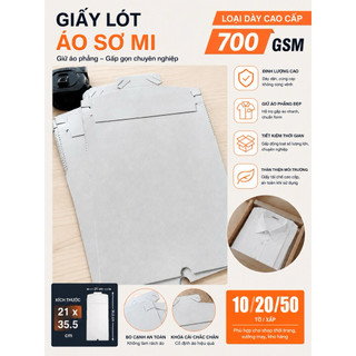 combo 10/20/50 cái bìa lót áo sơ mi 21x35.5 cm định lượng 700