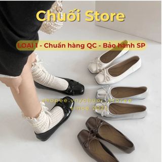 Giày bệt nữ da PU tổng hợp dệt vải đế cao su phong cách nữ tính thanh lịch dịu dàng quý phái