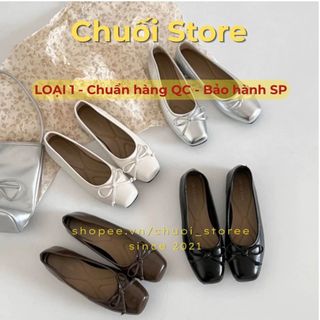 Giày bệt nữ da PU tổng hợp dệt vải đế cao su phong cách nữ tính thanh lịch dịu dàng quý phái