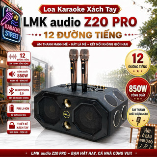 Loa Karaoke LMK Audio Z20 Pro 12 Đường Tiếng, Công Suất 850W 2 Bass 20Cm, Kèm 2 Míc Sóng UHF Tích Hợp Chỉnh Echo Reverb