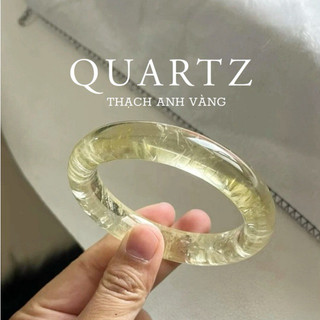 Vòng tay đá thạch anh Vàng nguyên khối tự nhiên ( tinh thế trong suốt ) hàng AA - đá phong thuỷ tuấn trần