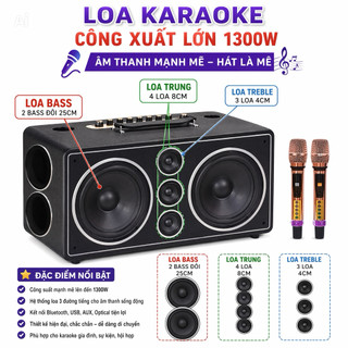 Loa Karaoke LMK Audio 320 Pro Công Xuất Lớn 1300w, 2 Loa Bas 25cm, 4 Loa Trung+3 Loa Tred, 9 Đường Tiếng Âm Thanh Hay