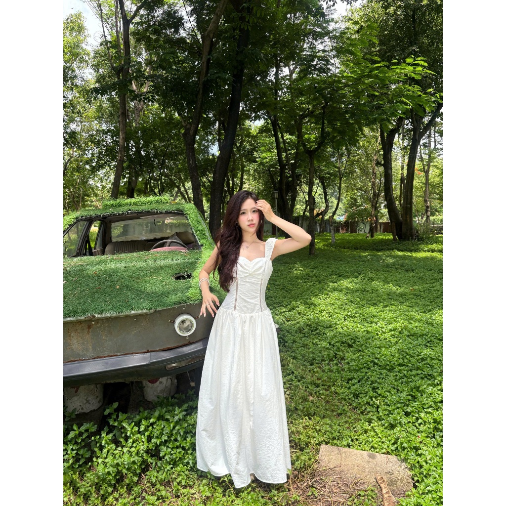 SECODEE Đầm Maxi Cúp Ngực Vải Cotton Mềm Mại DEUNS Váy Dáng Dài Ôm Body Viền Eo FSDA2601152
