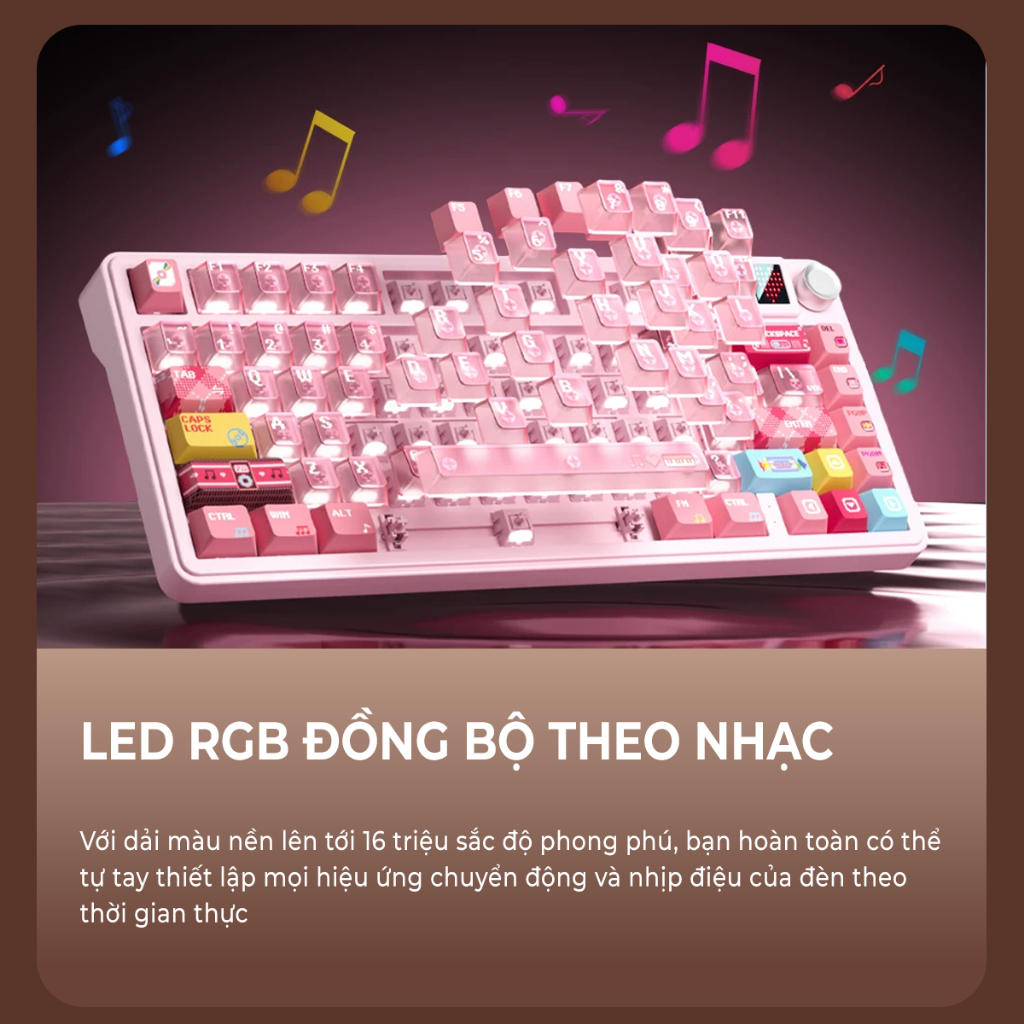 [CHÍNH HÃNG] Bàn phím cơ Xinmeng S75 Pro & S75- Bàn phím không dây chơi game, 3 mode kết nối, Có núm xoay và mànhình | BigBuy360 - bigbuy360.vn