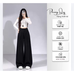 Quần Ống Suông Nữ ,Quần tây nữ Vải Chéo Hàn Cao Cấp Form Rộng Trendy Co Giãn Nhẹ Đủ Size XS-2XL 40-70KG