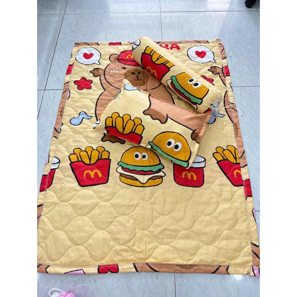 Set nệm gối cho trẻ mầm non 3 món