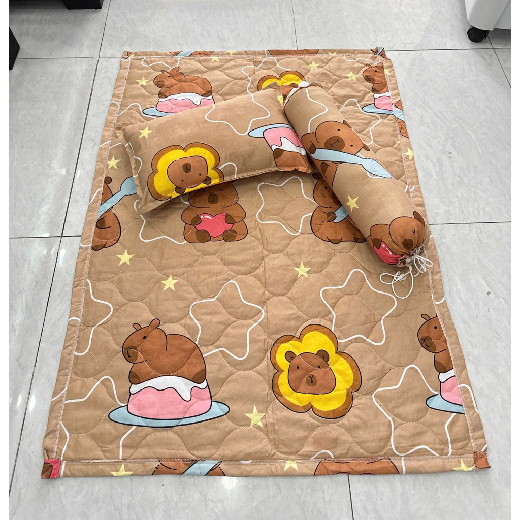 Set nệm gối cho trẻ mầm non 3 món