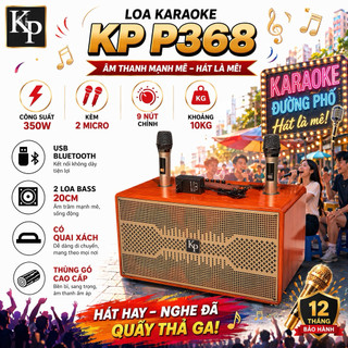 Loa Karaoke KP P368 Có ECHO, REVREVB Hệ Thống 5 Loa  2 Loa Bass, 2 Trung, 1 Treble Cho Chất Âm Chân Thực, Kèm 2 Míc
