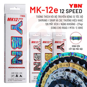 Sên Xích YBN 12 Tốc MK12e Flattop MẮC ĐẶC - CỐT ĐẶC