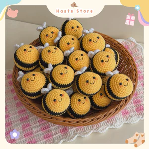 Móc Khoá Len Bee Chú Ong Baby Béo Tròn Ú Handmade Màu Pastel Quà Tặng Dễ Thương Độc Đáo
