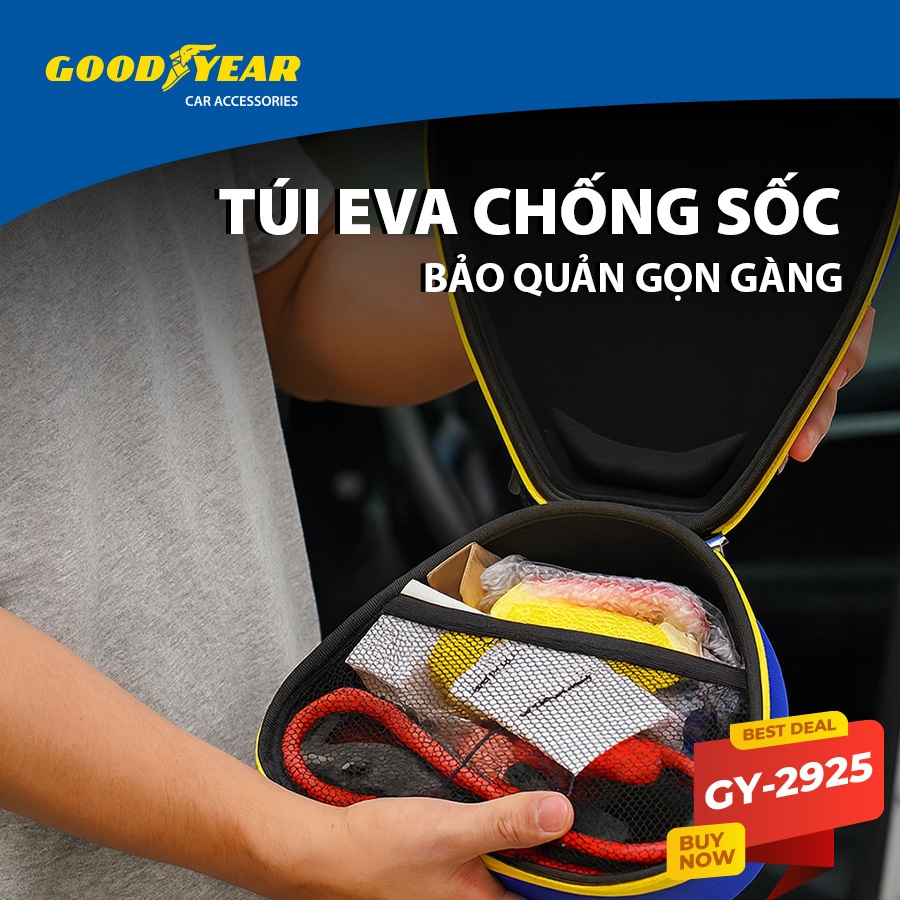Bộ Cứu Hộ Khi Gặp Sự Cố Cho Xe Ô Tô Xe Hơi Xe Máy Xe Tải Đa Năng 8 Trong 1 GOODYEAR GY-2925 Phù Hợp Khi Đi Đường Dài