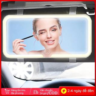 Ô Tô Trang Điểm Gương Sạc  Màn Hình Cảm Ứng Có Thể Điều Chỉnh Độ Sáng 3 Màu Có Thể Đổi Tấm Che Nắng Đa NăngGương