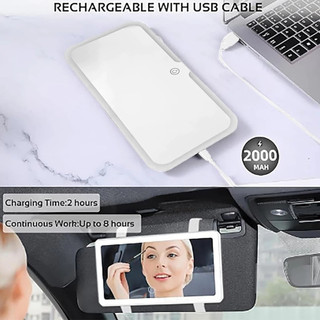 Ô Tô Trang Điểm Gương Sạc  Màn Hình Cảm Ứng Có Thể Điều Chỉnh Độ Sáng 3 Màu Có Thể Đổi Tấm Che Nắng Đa NăngGương