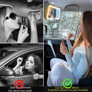 Ô Tô Trang Điểm Gương Sạc  Màn Hình Cảm Ứng Có Thể Điều Chỉnh Độ Sáng 3 Màu Có Thể Đổi Tấm Che Nắng Đa NăngGương