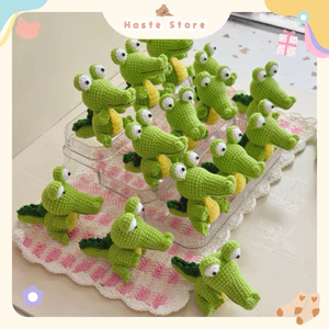 Móc Khoá Len Hình Cá Sấu Xanh Lá Crocodile Aligator Handmade Cute Quà Tặng Dễ Thương
