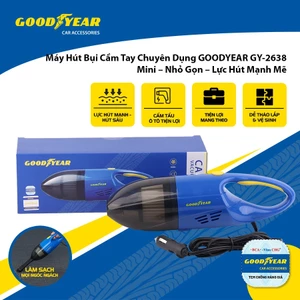 Máy Hút Bụi Mini Cầm Tay Chuyên Dụng GOODYEAR GY-2638 Lực Hút Mạnh Mẽ Phù Hợp Cho Nhiều Dòng Xe Ô Tô Xe Hơi Xe Tải