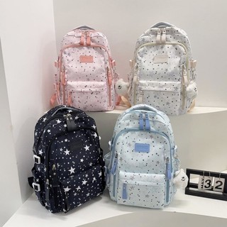 Balo Unisex Hình Ngôi Sao Nylon B62 Chống Thấm Nước Cỡ Lớn Đeo Đi Học Du Lịch Tiện Dụng Phong Cách Hàn Quốc 2026