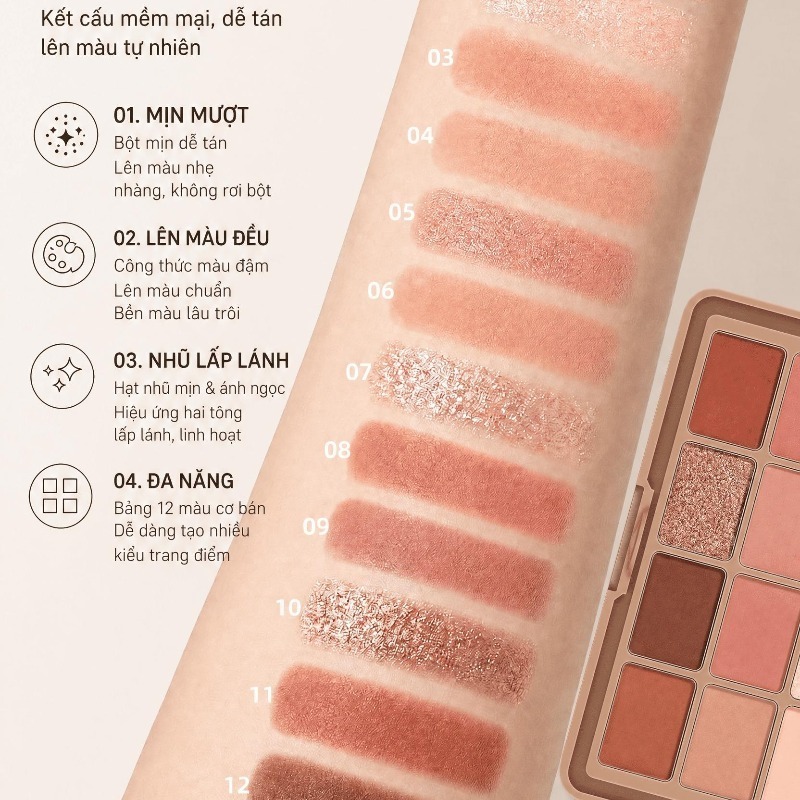 Bảng Phấn Mắt SIVANNA COLORS 15 Màu Cao Cấp Kèm Má Hồng Highlight Tạo Khối, Makeup Palette HF620 | BigBuy360 - bigbuy360.vn