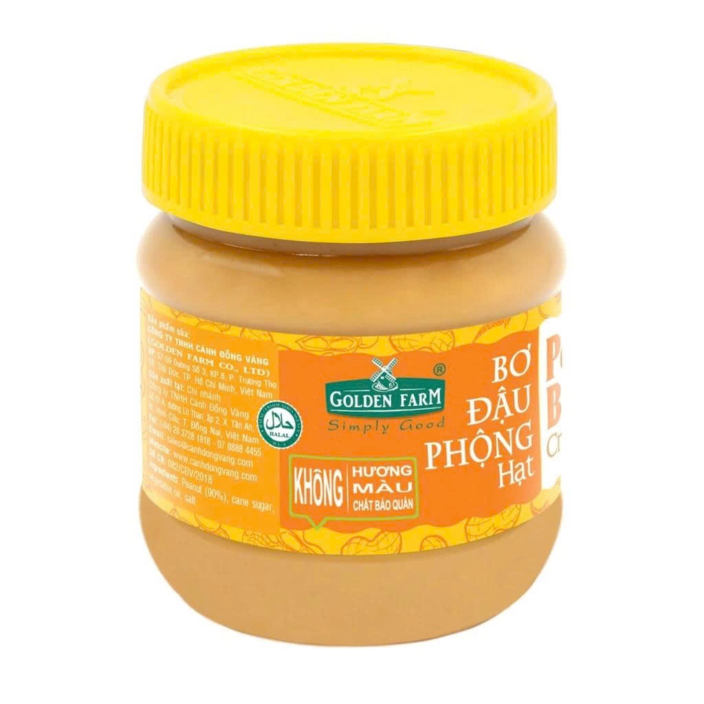 BƠ ĐẬU PHỘNG HẠT GOLDEN FARM 170G - 340GR THƠM BÉO VỊ MẶN NGỌT HÀI HOÀ