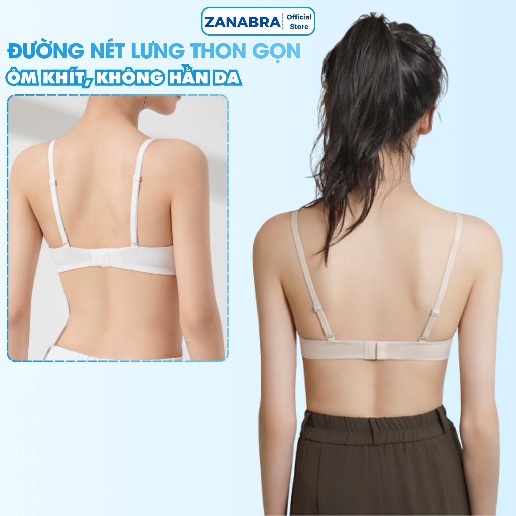 Áo Ngực Nữ su đúc không gọng mút mỏng cúp V tôn dáng, Áo Lót Nữ su liền khối tàng hình ZANABRA A239