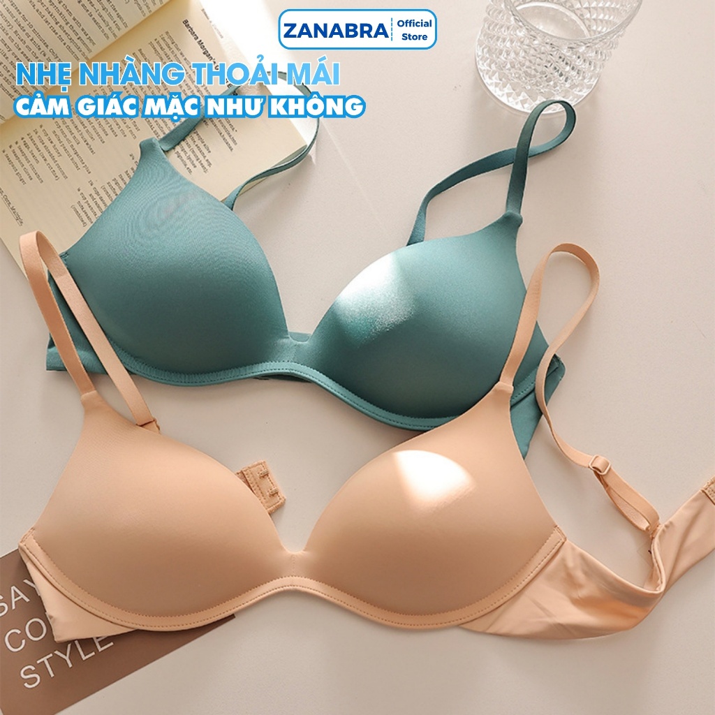 Áo Ngực Nữ su đúc không gọng mút mỏng cúp V tôn dáng, Áo Lót Nữ su liền khối tàng hình ZANABRA A239