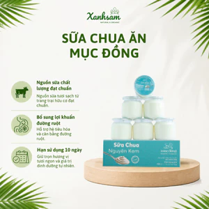 Sữa Chua Ăn Mục Đồng 1 hộp (Hũ x 6) 120g/ hũ - Xanhsam Natural & Organic