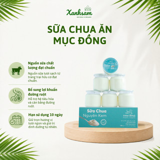 [HỎA TỐC] Sữa Chua Ăn Mục Đồng 1 hộp (Hũ x 6) 120g/ hũ - Xanhsam Natural & Organic