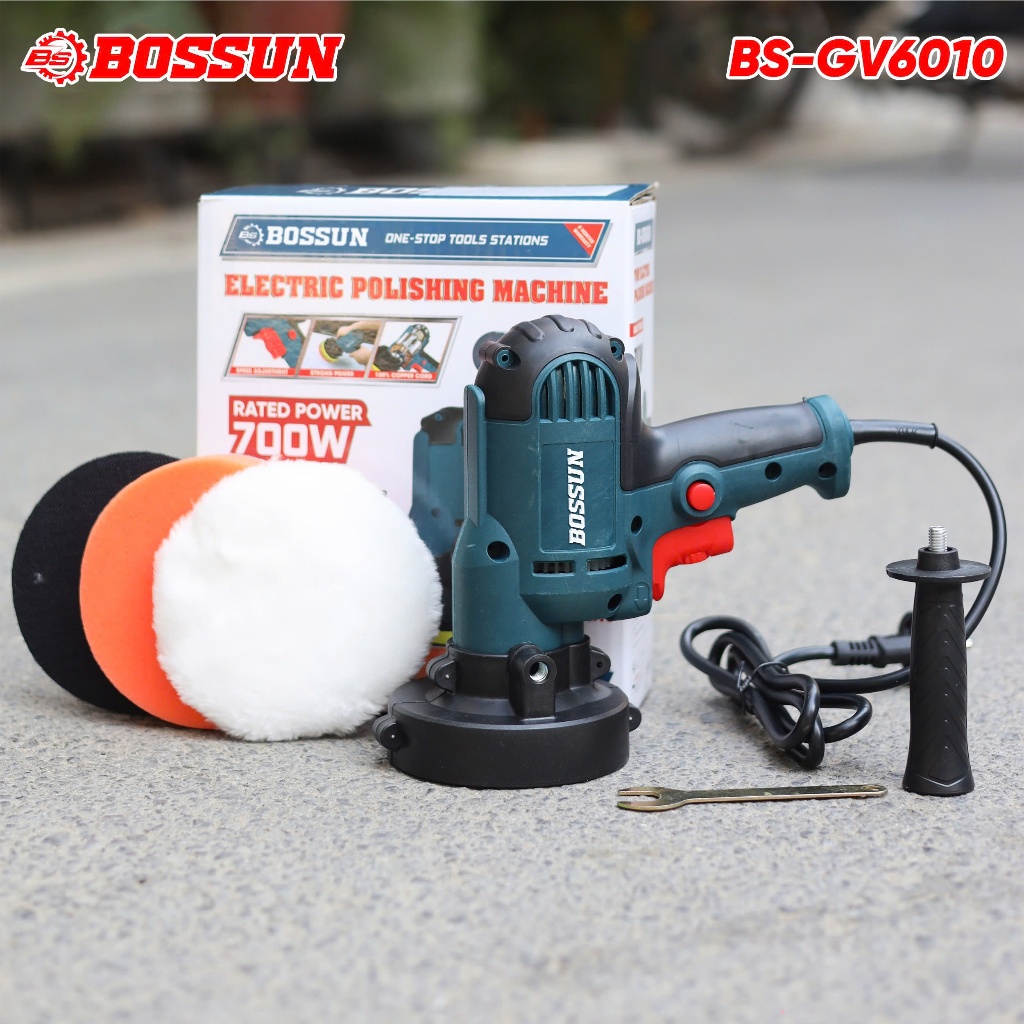 Máy Đánh Bóng Cầm Tay BS BOSSUN BS-GV6010, Tùy Chỉnh Tốc Độ - Công Suất 700W - Lưỡi 125mm