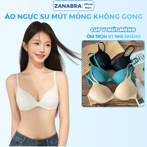 Áo Ngực Nữ su đúc không gọng mút mỏng cúp V tôn dáng, Áo Lót Nữ su liền khối tàng hình ZANABRA A239