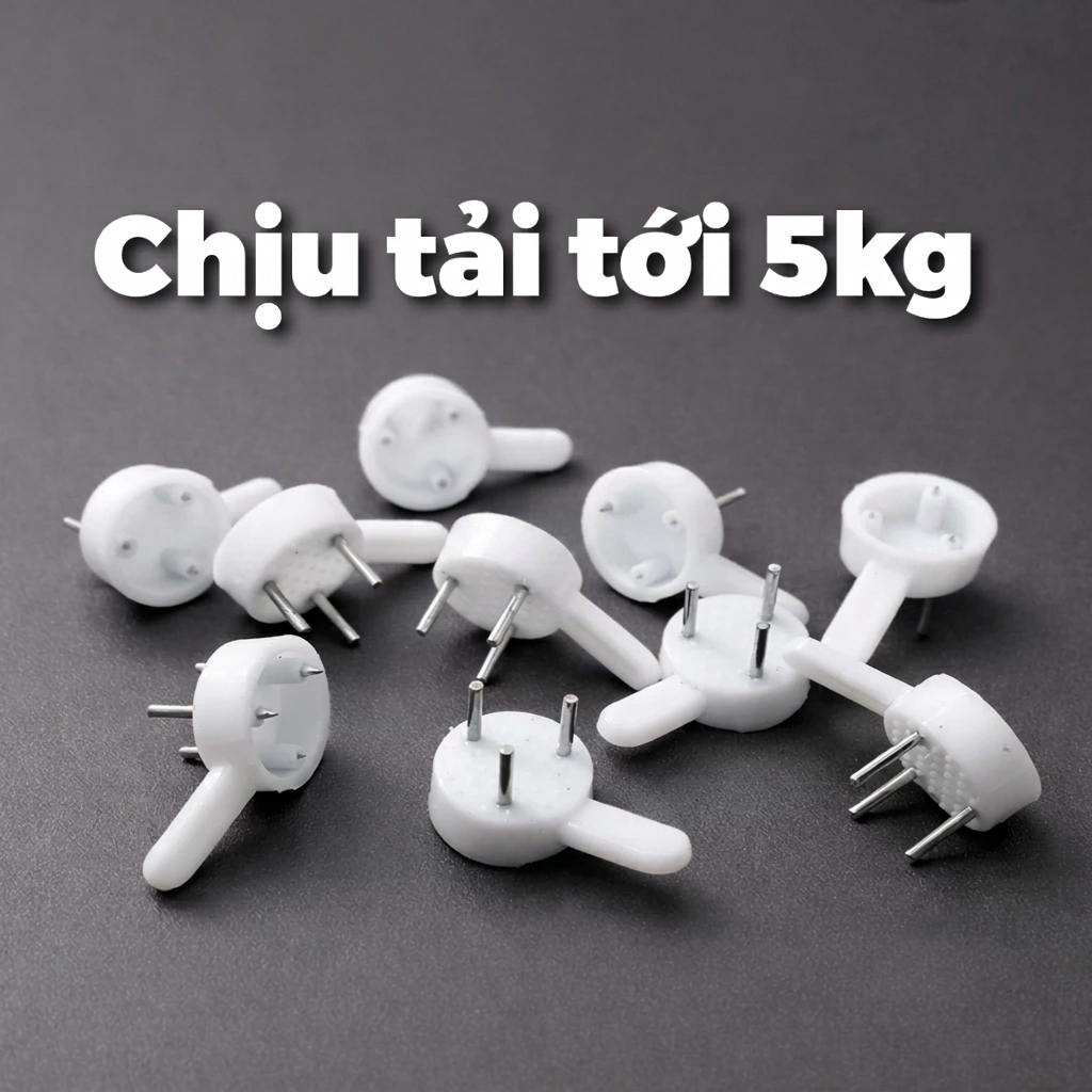 Đinh 3 Chân Treo Kệ Gỗ, Treo Tranh Ảnh Thông Minh Không Khoan Tường, Móc Treo Đồ Decor Chịu Lực 3-5kg Tiện Lợi