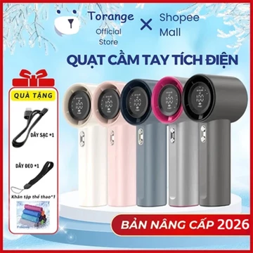 ⚡2026 Quạt tích điện mini⚡ Màn Hình LED Quạt gió siêu tốc 100 cấp độ tích Tích Hợp Quạt CầM Tay Mini