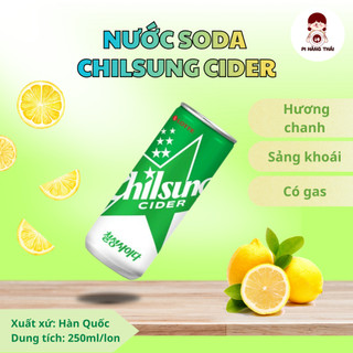 Nước giải khát có gas Chilsung Cider 250ml Hàn Quốc - Lotte thương hiệu nhập khẩu