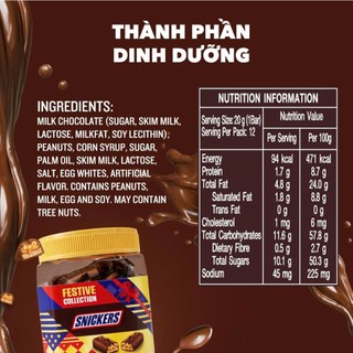 [DIỆN MẠO MỚI 20 THANH] Combo 2 Hũ kẹo sô cô la nhân đậu phộng Snickers jar 240g (20 thanh x 12g x 2 Hũ) Deal độc quyền
