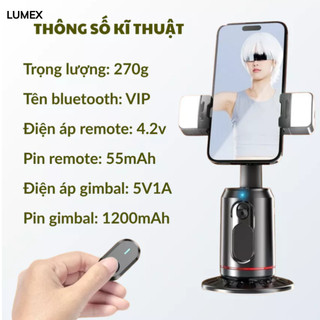 Giá Đỡ Điện Thoại Gimbal AI Q02 Tự Xoay 360°, Theo Dõi Khuôn Mặt, Hỗ Trợ Livestream, Quay Video Tự Động