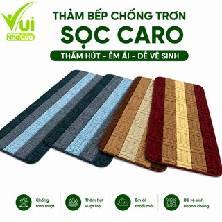 Thảm Lau Chân Kẻ Sọc Nhà Bếp SiêuThấm Nước GD177 - Thảm Lau Nhà Bếp, Phòng Tắm Đế Chống Trượt