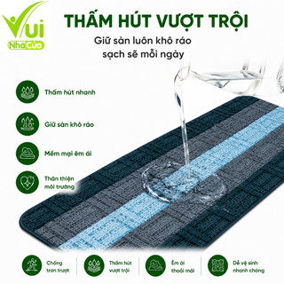 Thảm Lau Chân Kẻ Sọc Nhà Bếp SiêuThấm Nước GD177 - Thảm Lau Nhà Bếp, Phòng Tắm Đế Chống Trượt