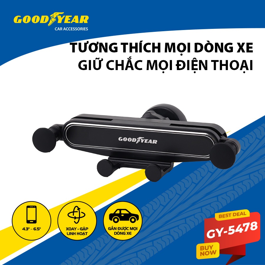 Giá Đỡ Điện Thoại Kẹp Khe Điều Hòa Xe Ô Tô Xe Hơi Xe Tải GOODYEAR GY-5478 Phù Hợp Với Nhiều Dòng Xe