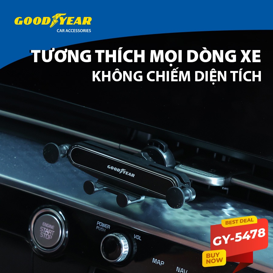 Giá Đỡ Điện Thoại Kẹp Khe Điều Hòa Xe Ô Tô Xe Hơi Xe Tải GOODYEAR GY-5478 Phù Hợp Với Nhiều Dòng Xe
