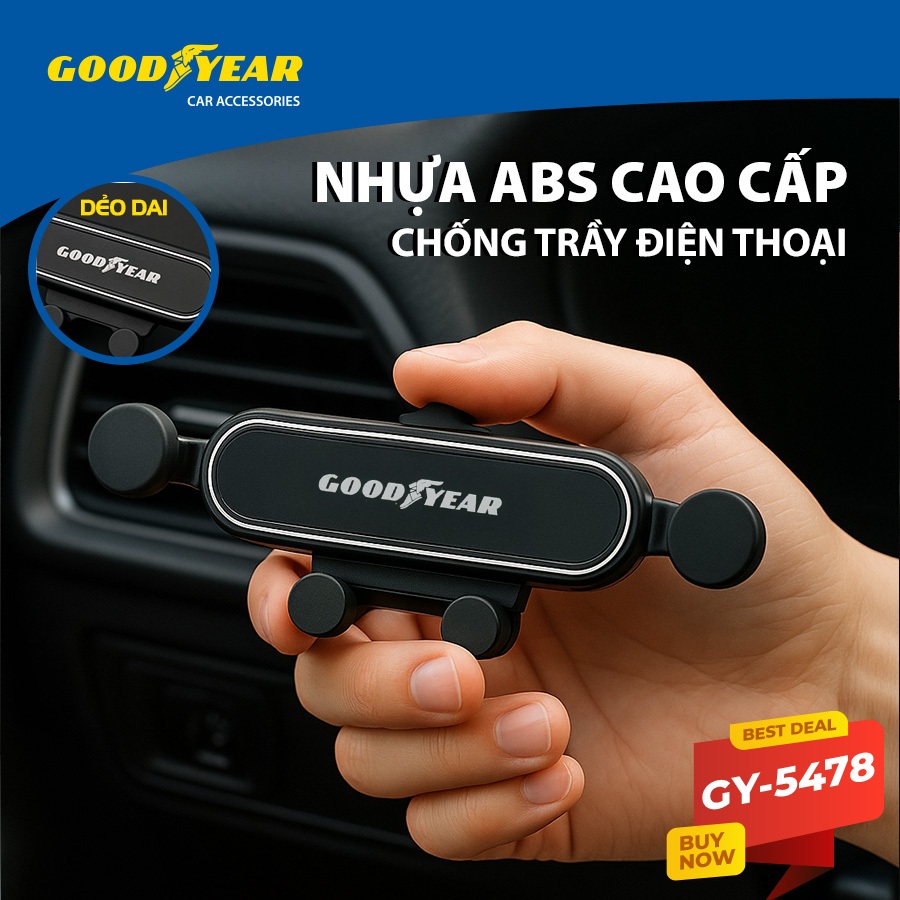 Giá Đỡ Điện Thoại Kẹp Khe Điều Hòa Xe Ô Tô Xe Hơi Xe Tải GOODYEAR GY-5478 Phù Hợp Với Nhiều Dòng Xe