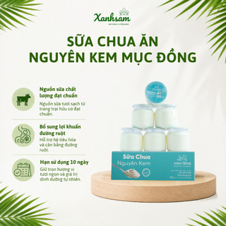 [HỎA TỐC] Sữa Chua Ăn Mục Đồng 1 hộp (Hũ x 6) 120g/ hũ - Xanhsam Natural & Organic