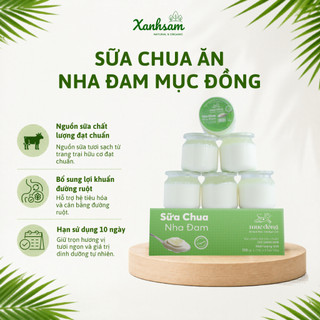 [HỎA TỐC] Sữa Chua Ăn Mục Đồng 1 hộp (Hũ x 6) 120g/ hũ - Xanhsam Natural & Organic