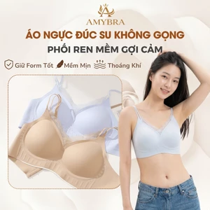 Áo Ngực Nữ Cao Cấp Đúc Su Không Gọng Êm Ái, Áo Lót Nữ Phối Ren Mềm Quyến Rũ A2606