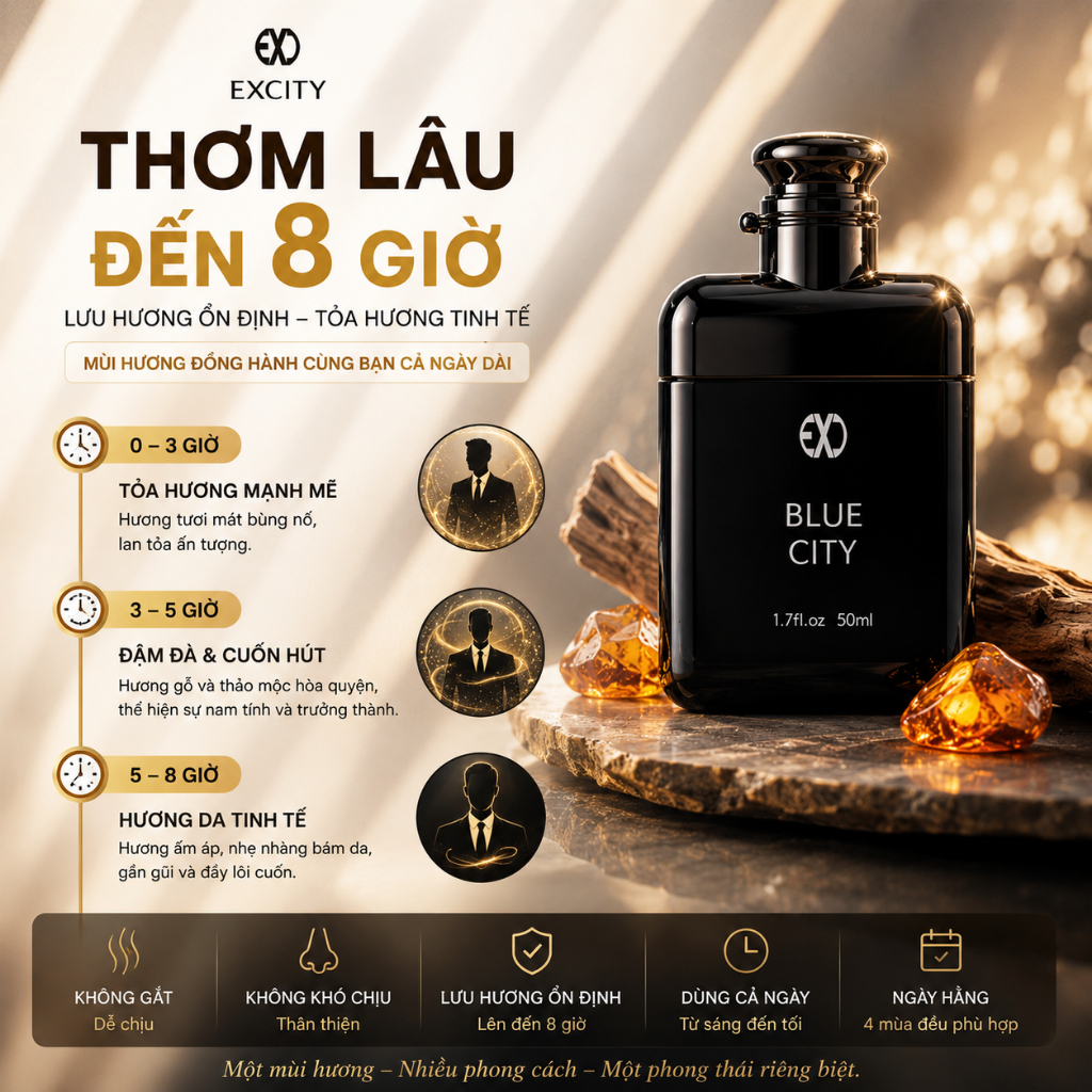 Nước Hoa Nam Woody Amber Hương Gỗ, Cao Cấp Lưu Hương 8H, Thu Hút Phái Nữ, Hẹn Hò Công Sở, Hot Trend